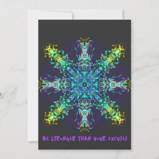 Groene Blauwgroen Psychedelic Bohemian Mandala Kaart (Voorkant)