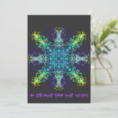 Groene Blauwgroen Psychedelic Bohemian Mandala Kaart (Staand voorkant)