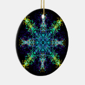 Groene Blauwgroen Psychedelic Bohemian Mandala Keramisch Ornament (Rechts)