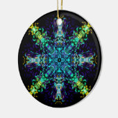 Groene Blauwgroen Psychedelic Bohemian Mandala Keramisch Ornament (Links)