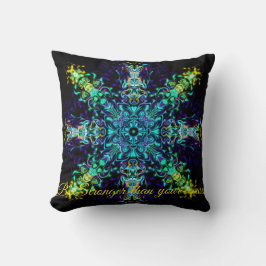 Groene Blauwgroen Psychedelic Bohemian Mandala Kussen