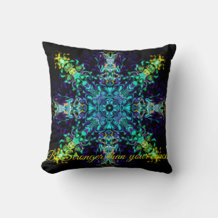 Groene Blauwgroen Psychedelic Bohemian Mandala Kussen