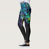 Groene Blauwgroen Psychedelic Bohemian Mandala Leggings (Links)