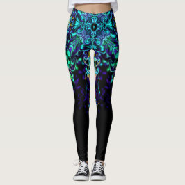 Groene Blauwgroen Psychedelic Bohemian Mandala Leggings