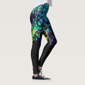 Groene Blauwgroen Psychedelic Bohemian Mandala Leggings (Rechts)