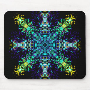 Groene Blauwgroen Psychedelic Bohemian Mandala Muismat