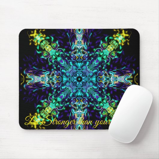 Groene Blauwgroen Psychedelic Bohemian Mandala Muismat (Met muis)