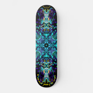 Groene Blauwgroen Psychedelic Bohemian Mandala Persoonlijk Skateboard