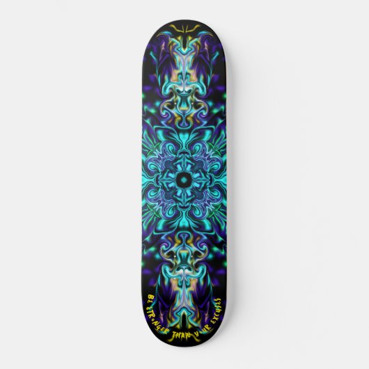 Groene Blauwgroen Psychedelic Bohemian Mandala Persoonlijk Skateboard (Voorkant)