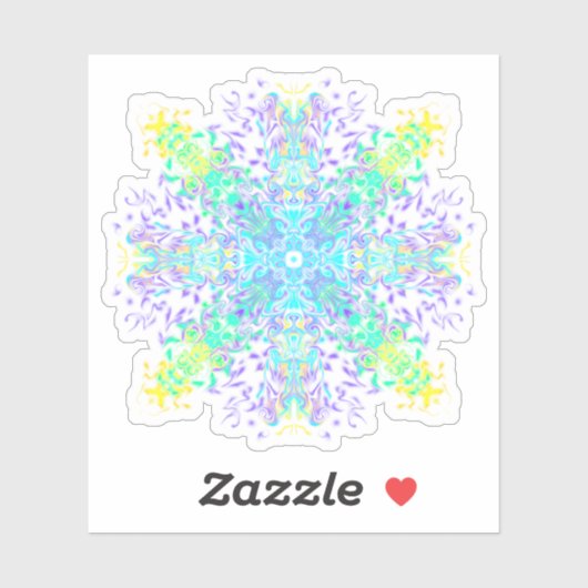 Groene Blauwgroen Psychedelic Bohemian Mandala Sticker (Vel)