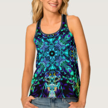 Groene Blauwgroen Psychedelic Bohemian Mandala