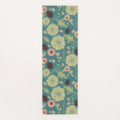 Groene Blauwgroen Roze Floral Toss Patterned Flowe Yogamat (Voorkant)