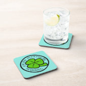 Groene Blauwgroen Shamrock Saint Patrick's Day Flo Bier Onderzetter (Rechterzijde)
