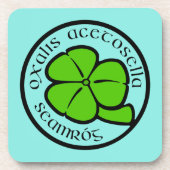 Groene Blauwgroen Shamrock Saint Patrick's Day Flo Bier Onderzetter (Voorkant)