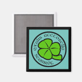 Groene Blauwgroen Shamrock Saint Patrick's Day Flo Magneet (Voorkant / Achterkant)