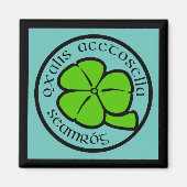 Groene Blauwgroen Shamrock Saint Patrick's Day Flo Magneet (Voorkant)