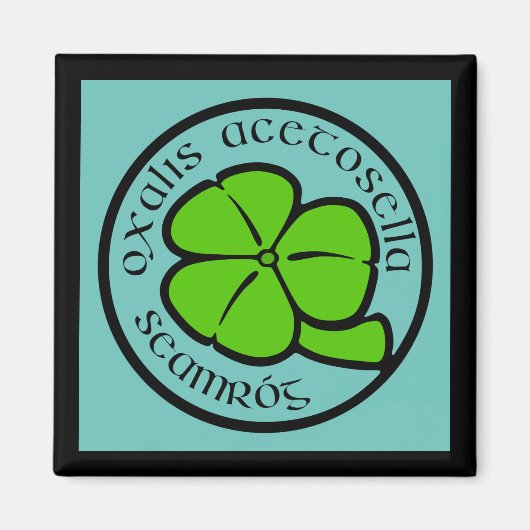 Groene Blauwgroen Shamrock Saint Patrick's Day Flo Magneet (Voorkant)