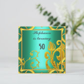 Groene Blauwgroen van de Groene Vrouwenfeest Kaart (Staand voorkant)