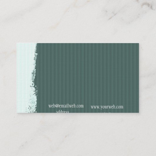 Groene Blauwgroen Vetpenseelstreken Splat Abstract Visitekaartje (Achterkant)