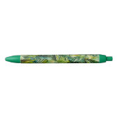 Groene & Blauwgroen Waterverf tropische palmblader Blauwe Inkt Pen (Voorkant)