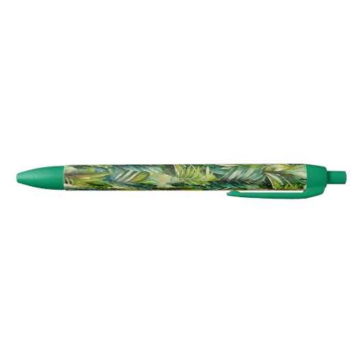 Groene & Blauwgroen Waterverf tropische palmblader Blauwe Inkt Pen (Bodem)