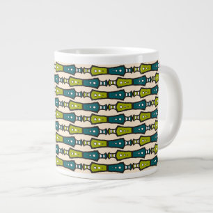 Groene Blauwgroen zwarte Cream Tribal Jumbo Coffee Grote Koffiekop