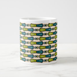 Groene Blauwgroen zwarte Cream Tribal Jumbo Coffee Grote Koffiekop