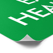 Groene Blijf kalm en eet gezond poster (Hoek)