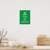Groene Blijf kalm en eet gezond poster (Keuken)