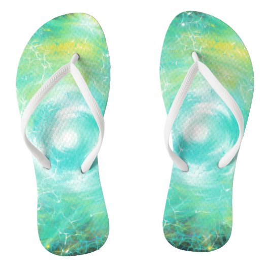 Groene Bliksem Drie-eenheid Ster Christelijke Aanb Teenslippers (Voetbed)