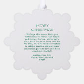 Groene Blizzard Stippen Sneeuwachtige foto Vakanti Ornament Kaart (Achterkant)