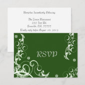 Groene Bloei Huwelijksreceptie RSVP Kaart (Voorkant / Achterkant)