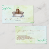 Groene Bloem Aardewerk Keramische Kunstenaar Tool Visitekaartje (Voorkant / Achterkant)