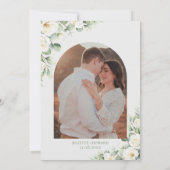 Groene Bloem Botanische Foto Bruiloft Save The Date (Achterkant)