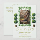 Groene Bloem Bruiloft Uitnodiging (Voorkant / Achterkant)