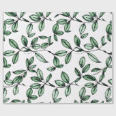 Groene bloem cadeaupapier (Vlak)