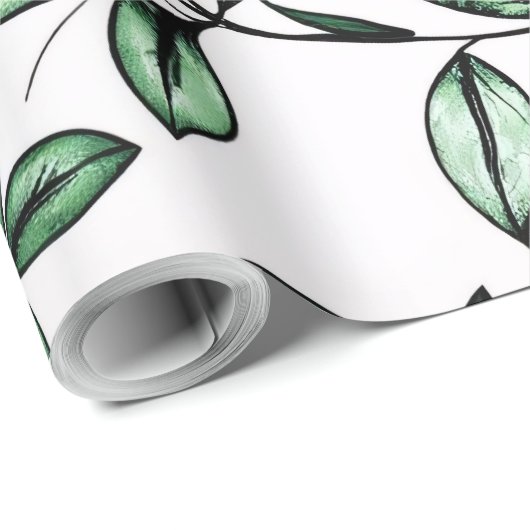 Groene bloem cadeaupapier (Rol Hoek)