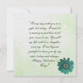 Groene bloem - een liefde als geen ander bedankkaart (Achterkant)