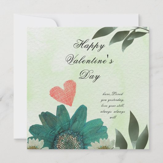 Groene bloem - een liefde als geen ander bedankkaart (Voorkant)