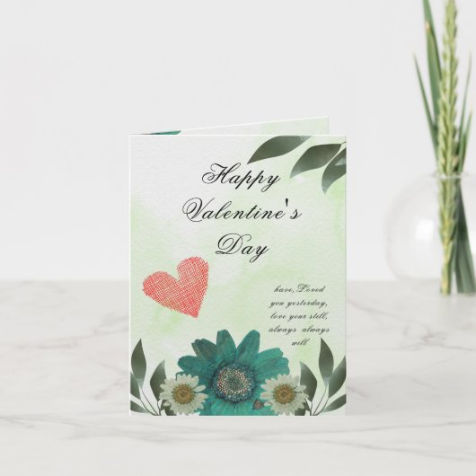 Groene Bloem - Een Liefde als Geen Andere Feestdagen Kaart (Voorkant)