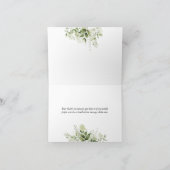 Groene Bloem Elegant Hart Lettertype Bedankkaart (Binnen)