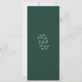 Groene Bloem Emerald QR Code Bruiloft Kaart (Achterkant)