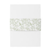 Groene bloem- en vogelentoile uitnodiging tailleba uitnodigingen wikkel (Achterkant Voorbeeld)