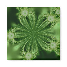 Groene Bloem Fractal Magneet