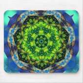 Groene bloem Geometrische Mandala Mousepad Muismat (Voorkant)