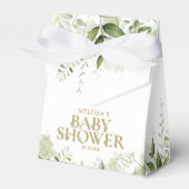 Groene Bloem Gouden Baby Shower Favor Doos Bedankdoosjes (Voorkant Zijde)