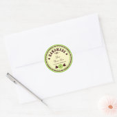 Groene Bloem Handgemaakt door gepersonaliseerde St Ronde Sticker (Envelop)