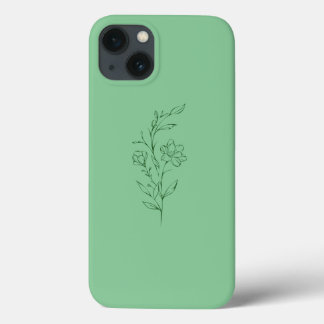 Groene Bloem Hoesje voor iPhone 13