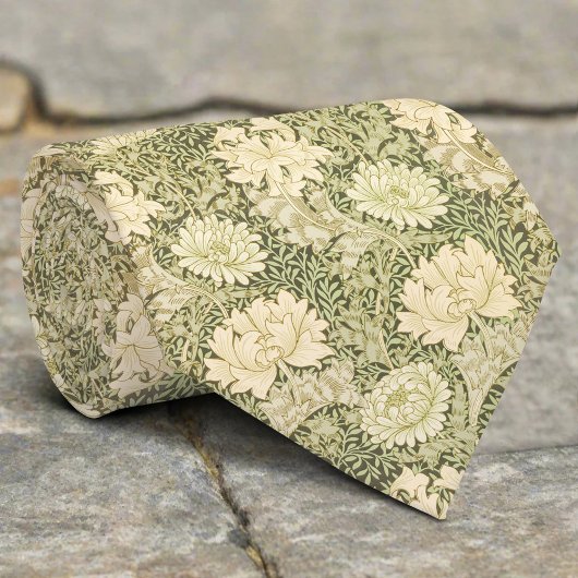 Groene bloem illustratie bloemig kerstpatroon stropdas