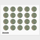 Groene bloem klassieke ronde sticker (Vel)